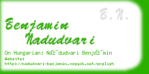 benjamin nadudvari business card